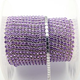 Łańcuszek taśma z kryształkami 2mm 30 cm Violet AA21