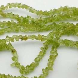 Peridot, oliwin sieczka 3-5 mm sznurek 10 cm