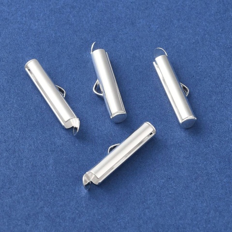 Końcówki tubowe wsuwane mosiądz posrebrzany 20 mm 2 szt