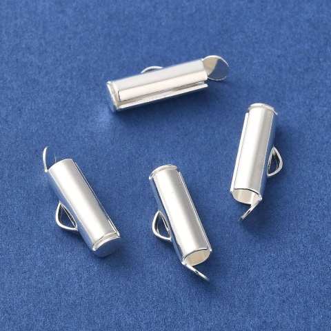 Końcówki tubowe wsuwane mosiądz posrebrzany 13 mm 2 szt