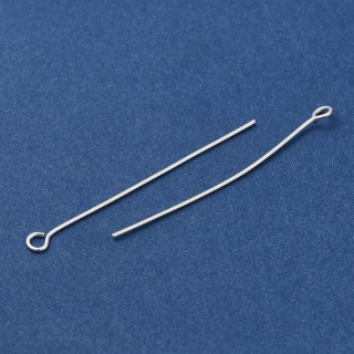 Szpilki z oczkiem mosiądz posrebrzany 40x0,6 mm 10 szt