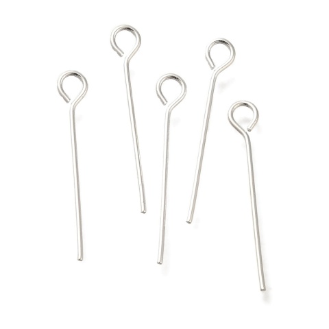 Szpilki z oczkiem mosiądz posrebrzany 20x0,6 mm 10 szt