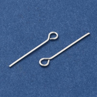Szpilki z oczkiem mosiądz posrebrzany 20x0,6 mm 10 szt