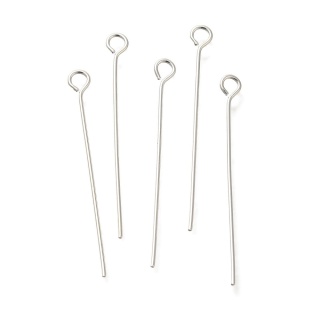 Szpilki z oczkiem mosiądz posrebrzany 30x0,6 mm 10 szt