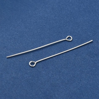 Szpilki z oczkiem mosiądz posrebrzany 35x0,6 mm 10 szt