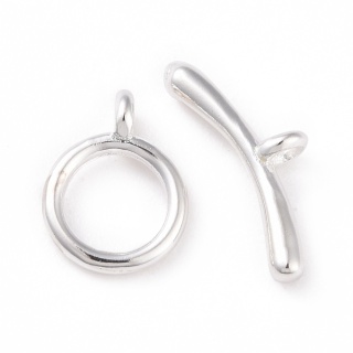 Zapięcie toggle mosiądz posrebrzany 7,5 mm 1 szt