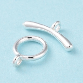 Zapięcie toggle mosiądz posrebrzany 7,5 mm 1 szt