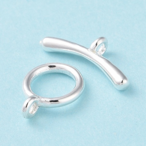 Zapięcie toggle mosiądz posrebrzany 7,5 mm 1 szt