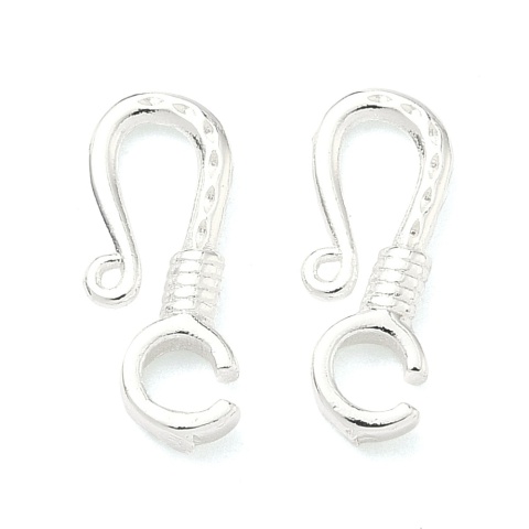 Zapięcie hak z oczkiem mosiądz posrebrzany 13 mm 2 szt