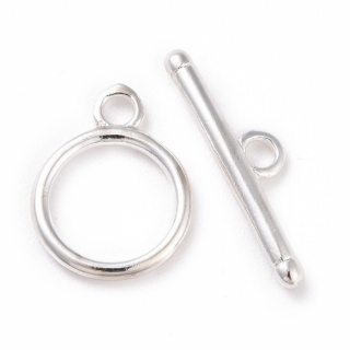Zapięcie toggle mosiądz posrebrzany 11,5 mm 1 szt