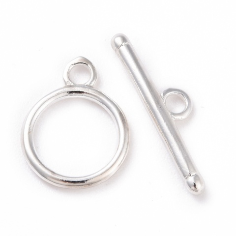 Zapięcie toggle mosiądz posrebrzany 11,5 mm 1 szt