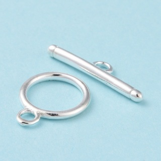 Zapięcie toggle mosiądz posrebrzany 11,5 mm 1 szt