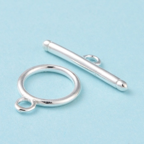 Zapięcie toggle mosiądz posrebrzany 11,5 mm 1 szt