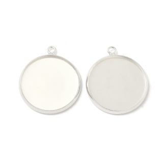 Baza kaboszonu fi 18 mm zawieszka mosiądz posrebrzany 1 szt.