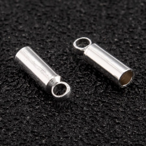 Końcówki do wklejania mosiądz posrebrzany 1,5 mm 2 szt