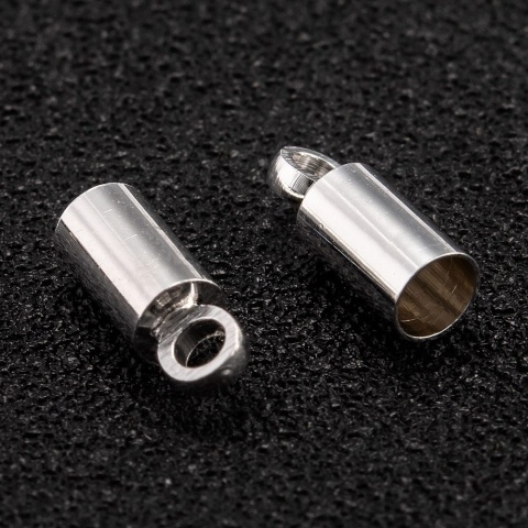 Końcówki do wklejania mosiądz posrebrzany 3 mm 2 szt