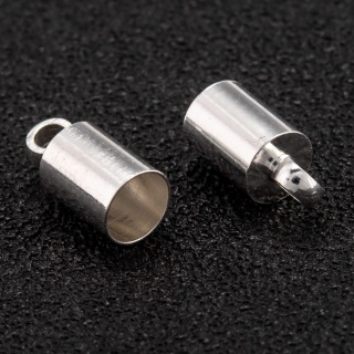 Końcówki do wklejania mosiądz posrebrzany 4 mm 2 szt