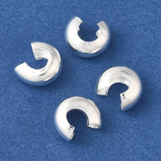 Koralik zaciskowy osłonka mosiądz posrebrzany 6,5x3,5 mm 10 szt