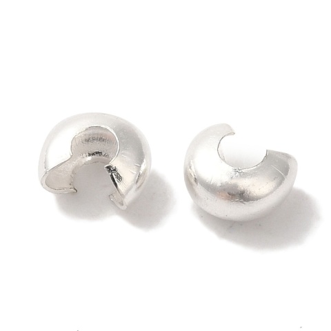 Koralik zaciskowy osłonka mosiądz posrebrzany 4x2 mm 10 szt
