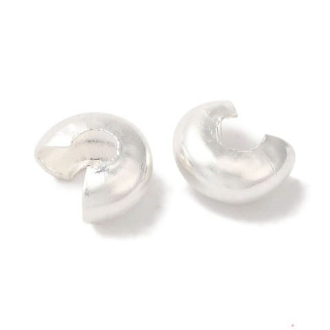 Koralik zaciskowy osłonka mosiądz posrebrzany 5,5x2,5 mm 10 szt