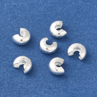 Koralik zaciskowy osłonka mosiądz posrebrzany 5,5x2,5 mm 10 szt