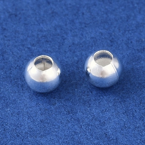 Kulka przekładka mosiądz posrebrzany 3x2,5 mm 10 szt
