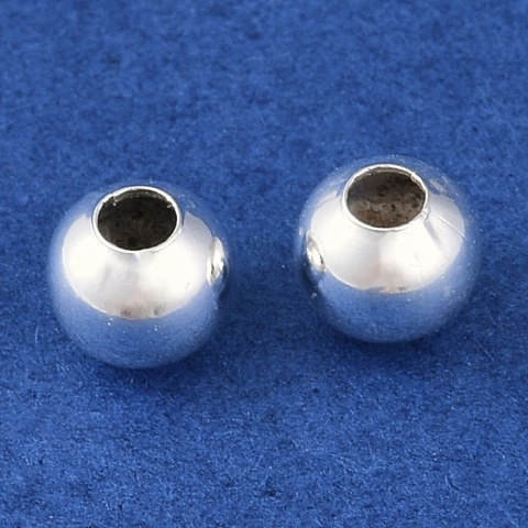 Kulka przekładka mosiądz posrebrzany 4 mm 10 szt