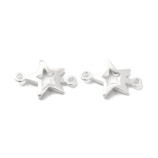Łącznik gwiazda mosiądz posrebrzany 12x8 mm 1 szt