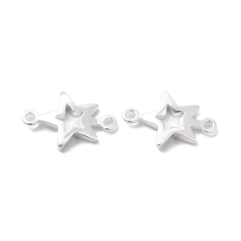 Łącznik gwiazda mosiądz posrebrzany 12x8 mm 1 szt
