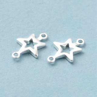 Łącznik gwiazda mosiądz posrebrzany 12x8 mm 1 szt