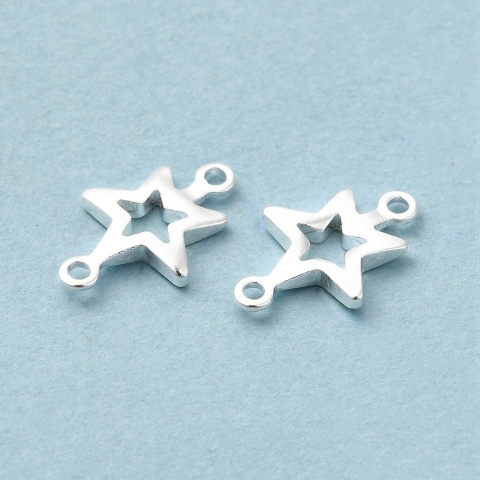Łącznik gwiazda mosiądz posrebrzany 12x8 mm 1 szt