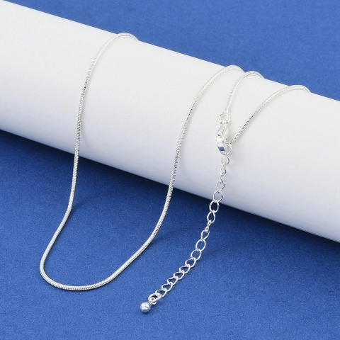 Łańcuszek żmijka mosiądz posrebrzany 1,2 mm 41+6 cm