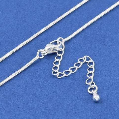 Łańcuszek żmijka mosiądz posrebrzany 1,2 mm 41+6 cm