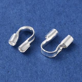 Podkówka osłonka do linki mosiądz posrebrzany 5x4 mm 10 szt