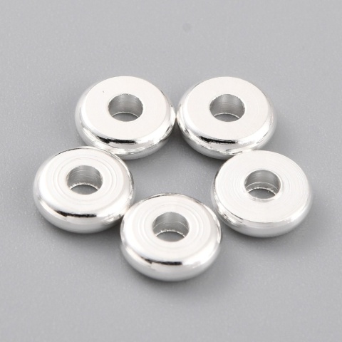 Przekładka dysk mosiądz posrebrzany 4x1,5 mm 10 szt.