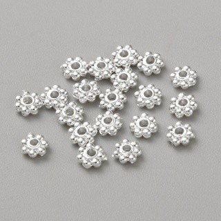 Przekładka kwiatek mosiądz posrebrzany 4x1,5 mm 4 szt.