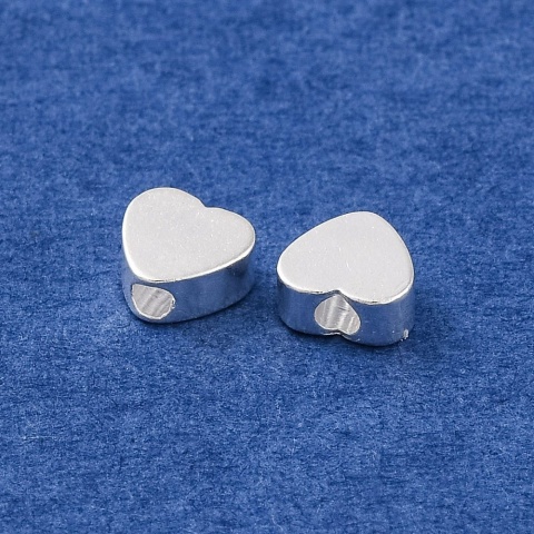 Przekładka serce mosiądz posrebrzany 4,8x4 mm 1 szt