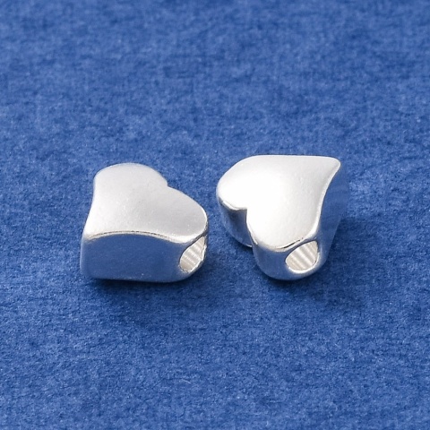 Przekładka serce mosiądz posrebrzany 5,5x5 mm 1 szt