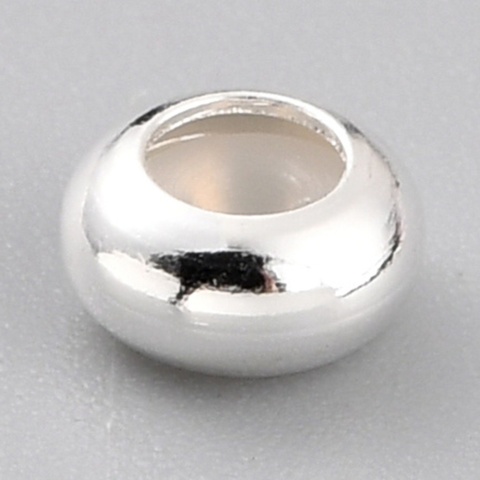 Stoper z silikonem mosiądz posrebrzany 5x2,5 mm 2 szt