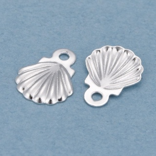 Zawieszka muszla mosiądz posrebrzany 7,5x5,5 mm 1 szt