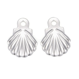 Zawieszka muszla mosiądz posrebrzany 7,5x5,5 mm 1 szt