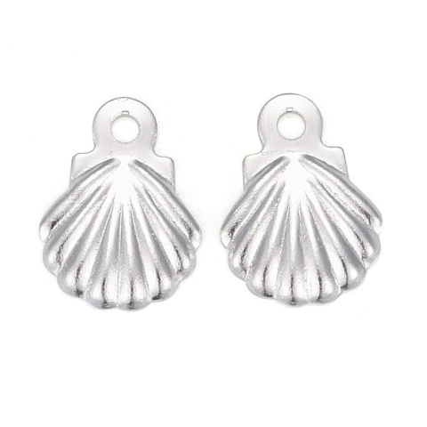 Zawieszka muszla mosiądz posrebrzany 7,5x5,5 mm 1 szt