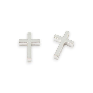 Zawieszka krzyż mosiądz posrebrzany 13x8,5 mm 1 szt