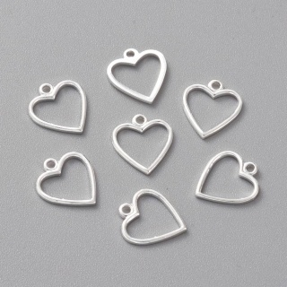 Zawieszka serce mosiądz posrebrzany 11,5x10 mm 1 szt