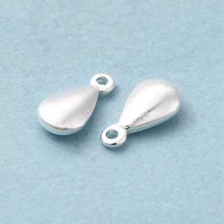 Zawieszka kropla mosiądz posrebrzany 9,5x5 mm 1 szt
