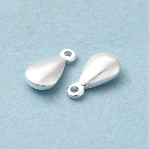 Zawieszka kropla mosiądz posrebrzany 9,5x5 mm 1 szt