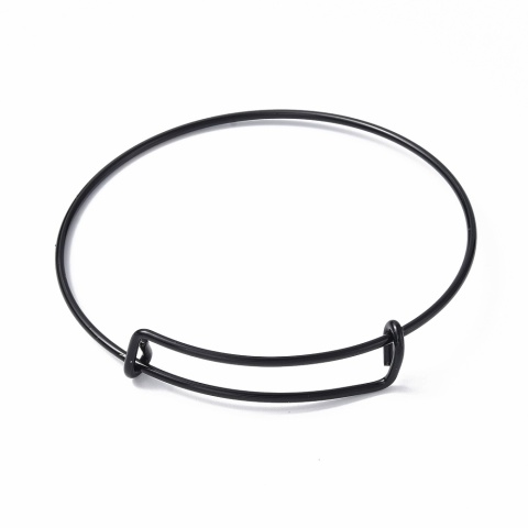 Baza bransoletki bangle 6,5 cm regulowana stal szlachetna kolor czarny powłoka IP