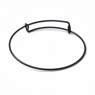 Baza bransoletki bangle 6,5 cm regulowana stal szlachetna kolor czarny powłoka IP