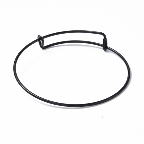 Baza bransoletki bangle 6,5 cm regulowana stal szlachetna kolor czarny powłoka IP