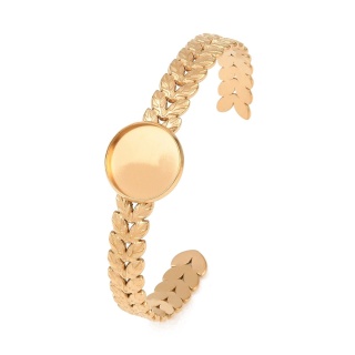 Bransoletka bangle z bazą kaboszonu 16 mm kolor złoty powłoka IP